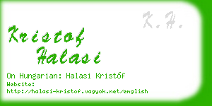 kristof halasi business card