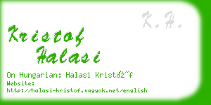 kristof halasi business card